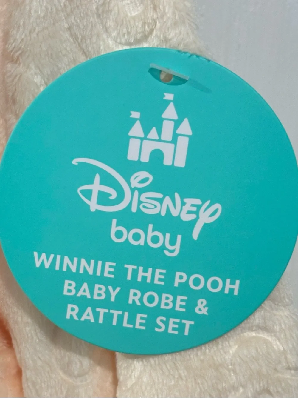 Winnie The Pooh Baby Robe & Rattle Set Size 0-9 Months Yellow Disney Baby NEW